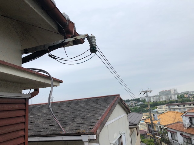 神戸市垂水区 電気工事 電気引き込み 容量を増やす アンテナ エアコン 防犯カメラ Evコンセント工事は加古川のアロー電工へ
