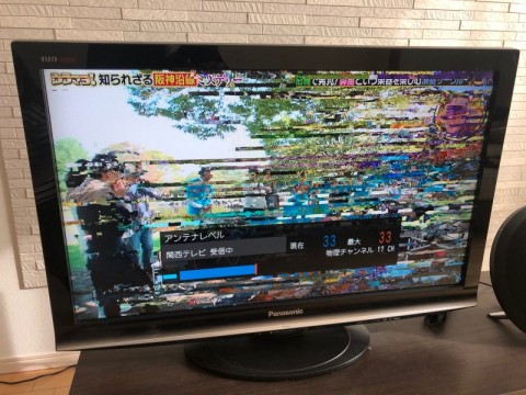 テレビにモザイクが入る